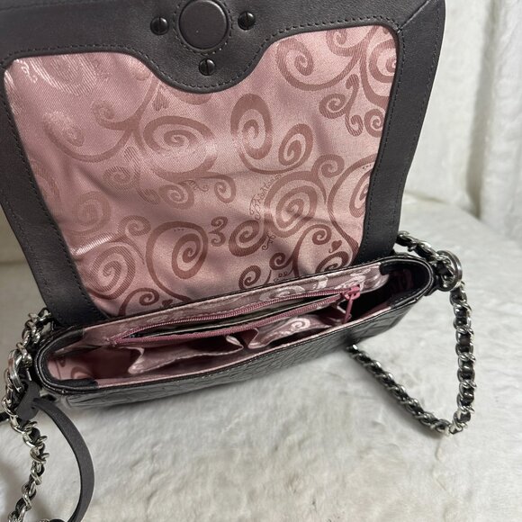 Brighton Ziggy Crossbody Organizer Purse in Box with Paperwork Dustbag NIB Croc - Picture 10 of 14